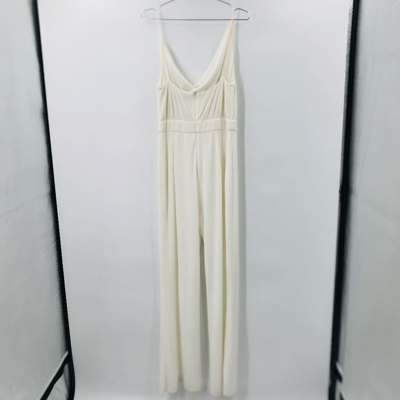 Misha Moyra Pantsuit Cowl Neck Jumpsuit Ivory Size 8 - Picture 12 of 13